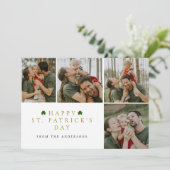 Eenvoudige geluksbrenger klavertje St. Patrick's D Feestdagenkaart (Staand voorkant)