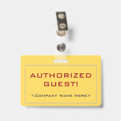 Eenvoudige "GEMACHTIGDE GASTEN!" badge (Achterkant met clip)