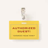 Eenvoudige "GEMACHTIGDE GASTEN!" badge (Achterkant met clip)