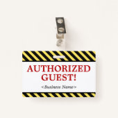 Eenvoudige "GEMACHTIGDE GASTEN!" badge (Voorkant met clip)