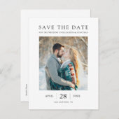 Eenvoudige Gematigde Foto sparen de Datum Uitnodiging Briefkaart (Voorkant / Achterkant)