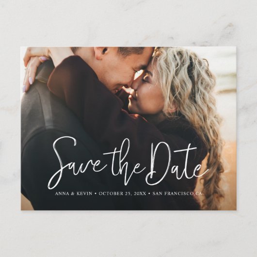 Eenvoudige Gematigde Foto sparen de Datum Uitnodiging Briefkaart (Voorkant)