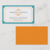 Eenvoudige genade solide blauwgroen lijst persoonl visitekaartje (Voorkant / Achterkant)