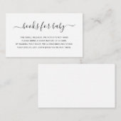 Eenvoudige Genderneutrale boeken voor Baby shower Informatiekaartje (Voorkant / Achterkant)