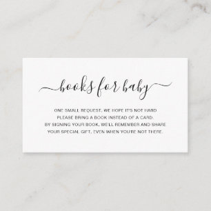 Eenvoudige Genderneutrale boeken voor Baby shower Informatiekaartje