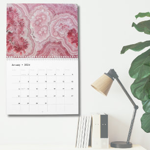 Eenvoudige Geode Marble Stone Roze Muur Kalender