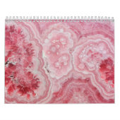 Eenvoudige Geode Marble Stone Roze Muur Kalender (Hoes)