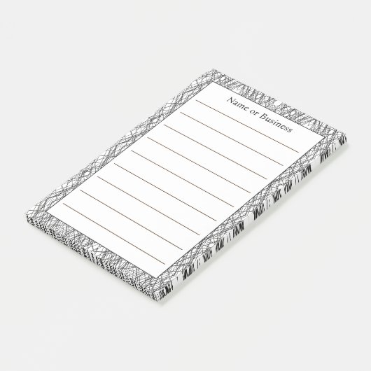 Eenvoudige Geometrische Abstracte Zwart & Wit Post-it® Notes (Schuin)