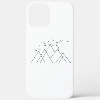 Eenvoudige geometrische bergen met vogels natuur A Case-Mate iPhone Case