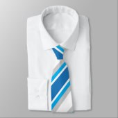 Eenvoudige geometrische blauwe en grijze strepen stropdas (Gebonden)