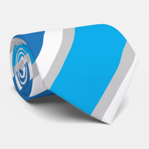 Eenvoudige geometrische blauwe witte en grijze str stropdas
