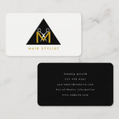 Eenvoudige geometrische driehoeksschaar Logo Visitekaartje (Voorkant / Achterkant)