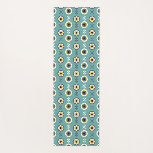 eenvoudige geometrische floraal yogamat (Achterkant)