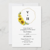 Eenvoudige geometrische gouden zonnebloem kaart (Voorkant)