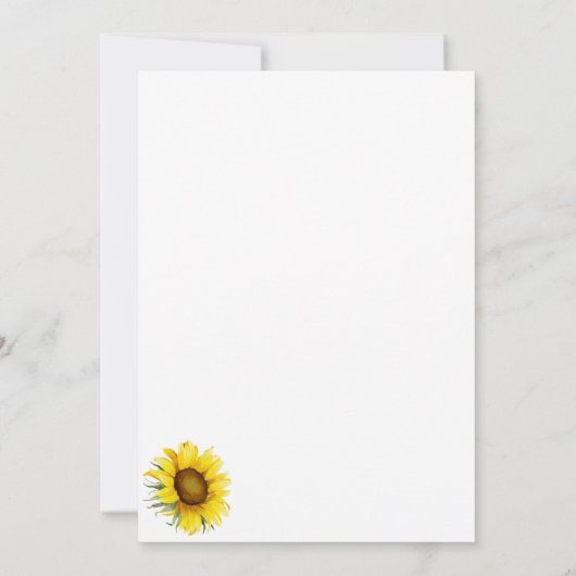 Eenvoudige geometrische gouden zonnebloem kaart (Achterkant)