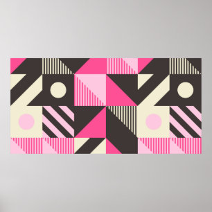 Eenvoudige geometrische illustratie met bewerkbare poster