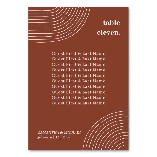 Eenvoudige Geometrische lijn Terracotta gastnaamst Kaart (Voorkant)