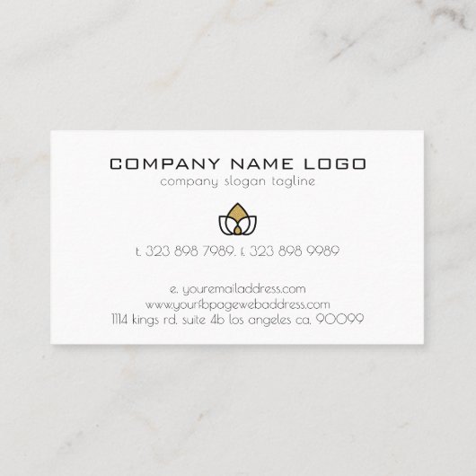 Eenvoudige geometrische Logo voor beroepsmatig geb Visitekaartje (Achterkant)