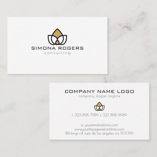 Eenvoudige geometrische Logo voor beroepsmatig geb Visitekaartje (Voorkant / Achterkant)