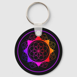 Eenvoudige Geometrische Mandala Sleutelhanger