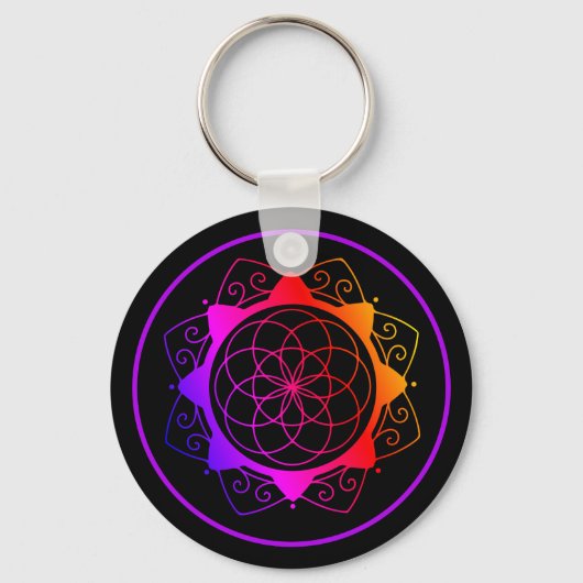 Eenvoudige Geometrische Mandala Sleutelhanger (Voorkant)