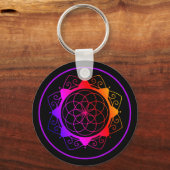 Eenvoudige Geometrische Mandala Sleutelhanger (Voorkant)