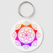 Eenvoudige Geometrische Mandala Sleutelhanger (Achterkant)