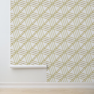 Eenvoudige Geometrische Moderne Klasse Deco Wit En Behang