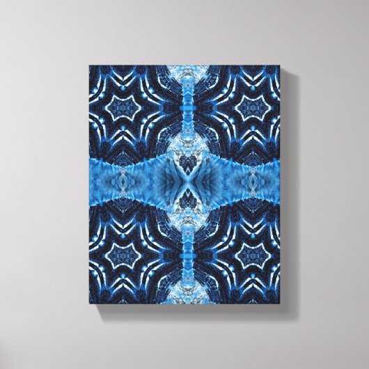 Eenvoudige geometrische moderne kunst, blauwe mari canvas afdruk (Voorkant)