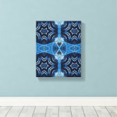 Eenvoudige geometrische moderne kunst, blauwe mari canvas afdruk (Insitu (Houten vloer))