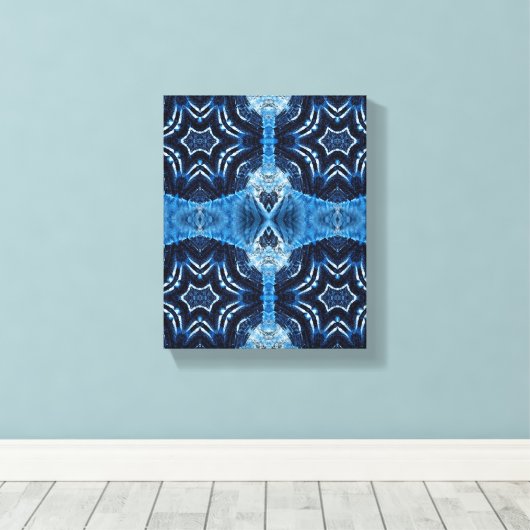 Eenvoudige geometrische moderne kunst, blauwe mari canvas afdruk (Insitu (Houten vloer))