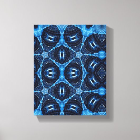 Eenvoudige geometrische moderne kunst, blauwe mari canvas afdruk (Voorkant)