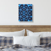 Eenvoudige geometrische moderne kunst, blauwe mari canvas afdruk (Insitu (Slaapkamer))