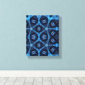 Eenvoudige geometrische moderne kunst, blauwe mari canvas afdruk (Insitu (Houten vloer))