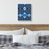 Eenvoudige geometrische moderne kunst, blauwe Star Canvas Afdruk (Insitu (Slaapkamer))