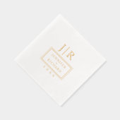 Eenvoudige geometrische naam Initialen bruiloft mo Folie Servetten (Rechts)