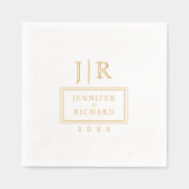 Eenvoudige geometrische naam Initialen bruiloft mo Folie Servetten (Voorkant)