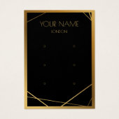 Eenvoudige geometrische oorenkaart met goudrand visitekaartje (Voorkant)
