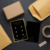 Eenvoudige geometrische oorenkaart met goudrand visitekaartje