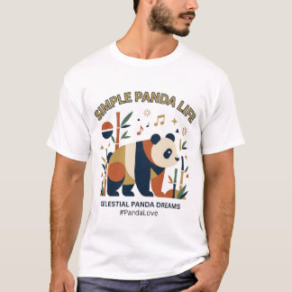 Eenvoudige Geometrische Panda Minimalistische Abst T-shirt
