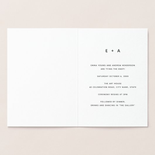 Eenvoudige Geometrische Patroon Zilveren Huwelijks Folie Kaarten (Binnen)