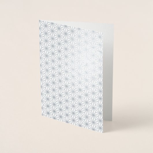 Eenvoudige Geometrische Patroon Zilveren Trouw Uit Folie Kaarten (Voorkant)