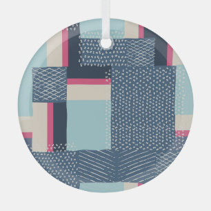 Eenvoudige geometrische penseelstreken: kleurenblo glas ornament