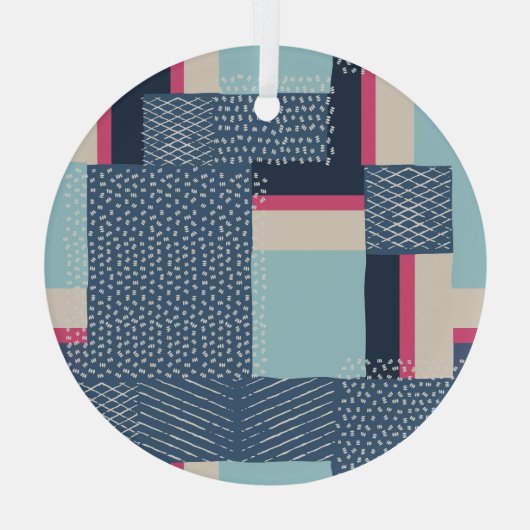 Eenvoudige geometrische penseelstreken: kleurenblo glas ornament (Achterkant)