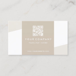Eenvoudige Geometrische QR Code Cappuccino Visitekaartje