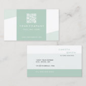 Eenvoudige geometrische QR-code seafoam Green Visitekaartje (Voorkant / Achterkant)