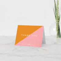 Eenvoudige geometrische roze oranje aangepaste bru
