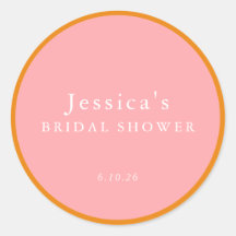 Eenvoudige geometrische roze oranje aangepaste bru