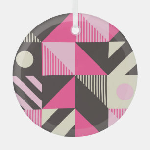 Eenvoudige geometrische Scandinavische kunstwerken Glas Ornament