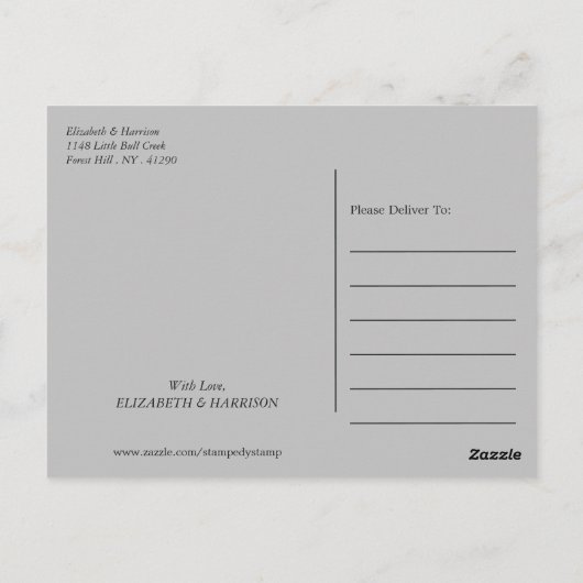 Eenvoudige geometrische stijl bruiloft dank u briefkaart (Achterkant)